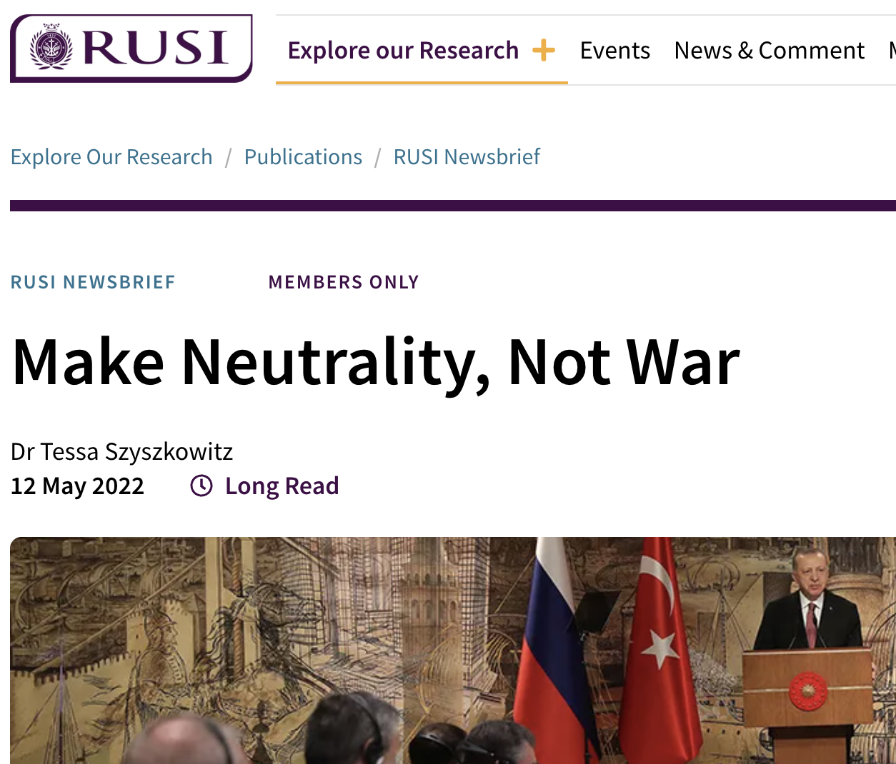 Make neutrality, not war