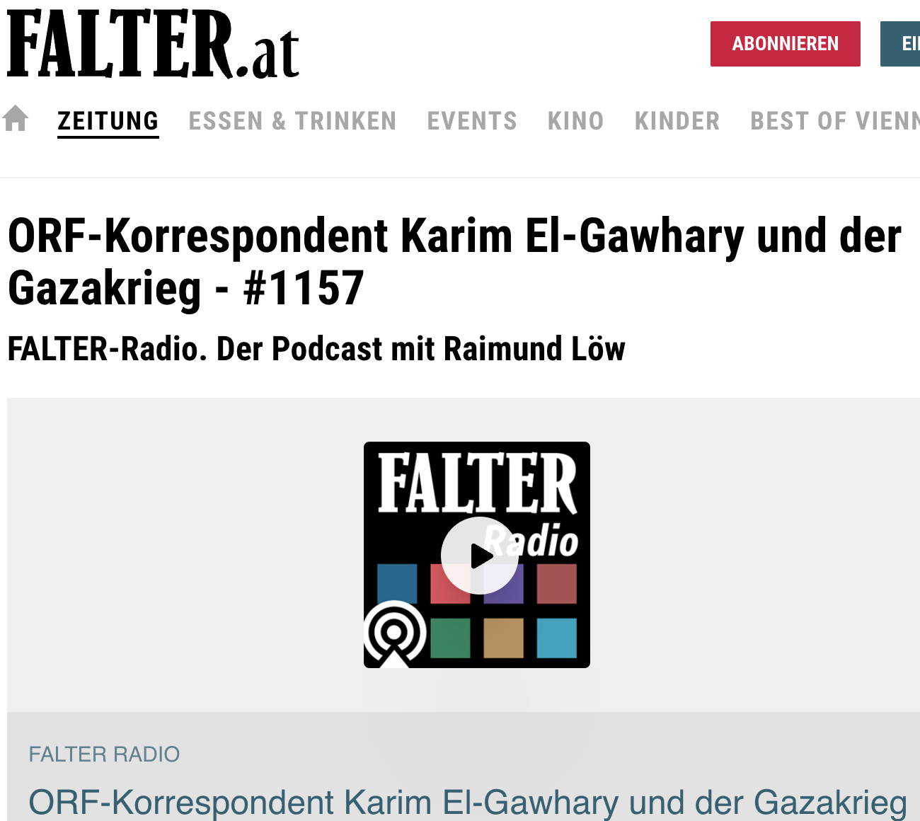 Reporter mit Grenzen - Karim El-Ghawary im Falter-Podcast