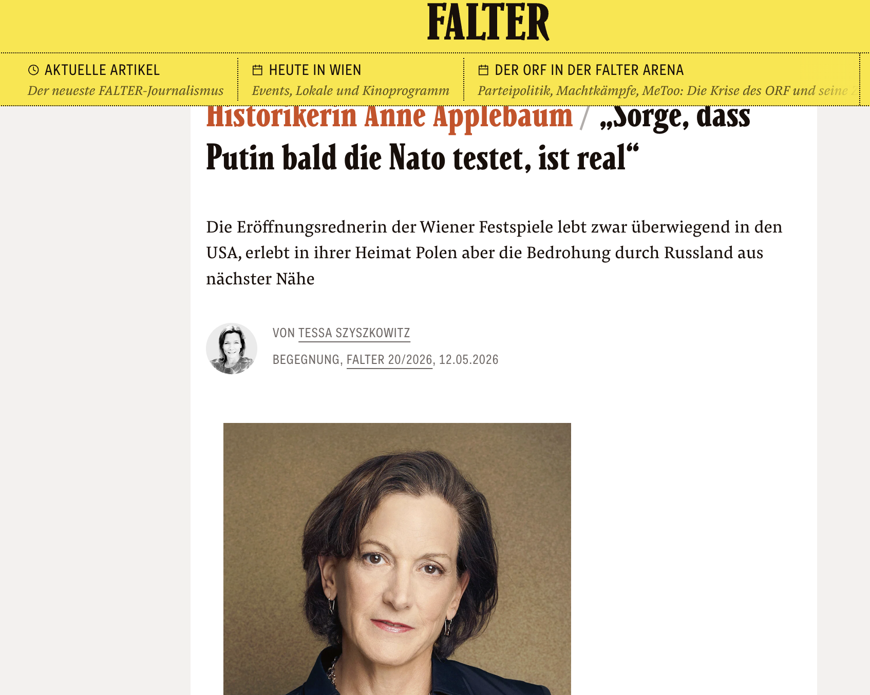 Historikerin Anne Applebaum  :„Sorge, dass Putin bald die Nato testet, ist real“