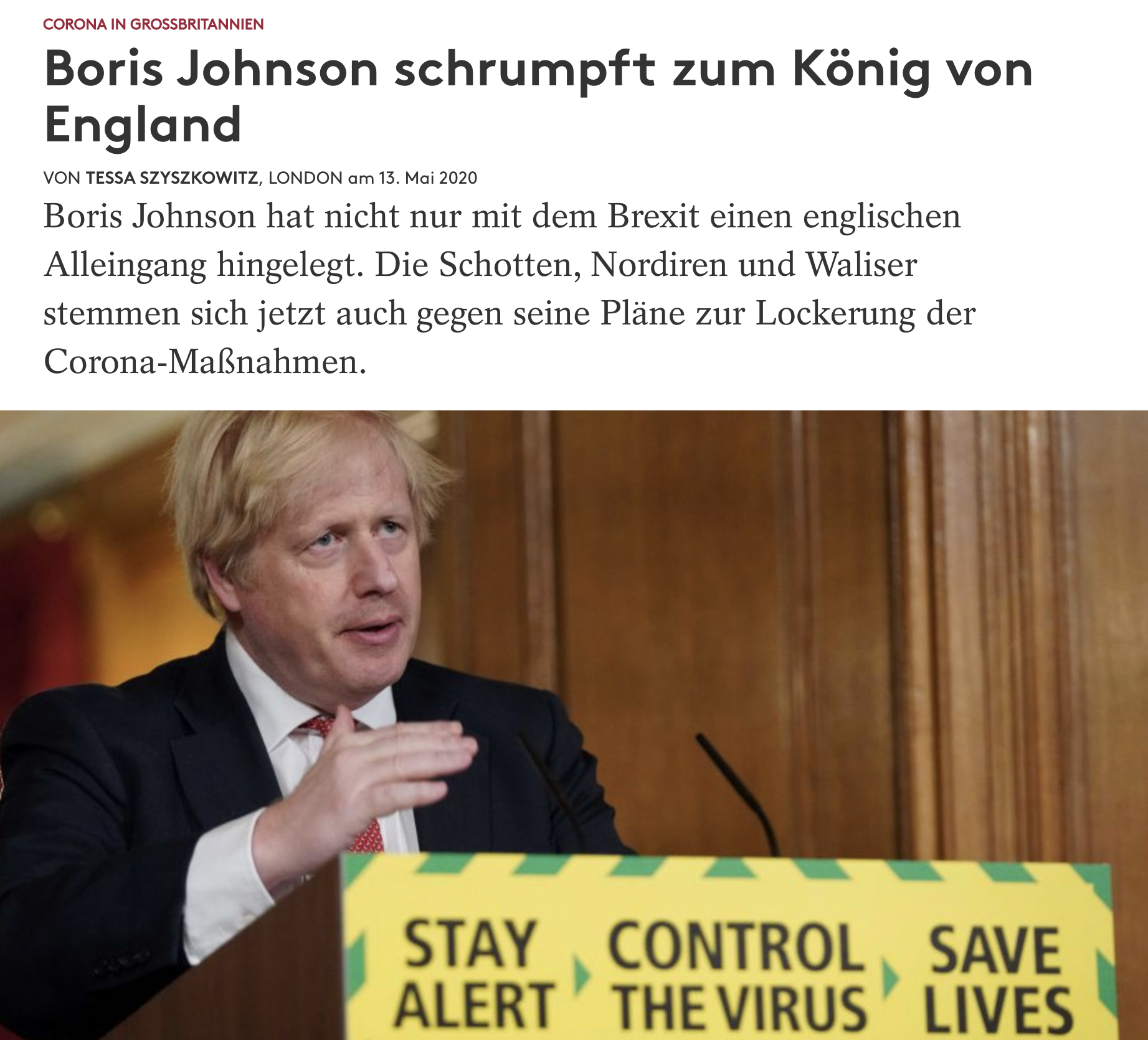 Boris Johnson schrumpft zum König von England