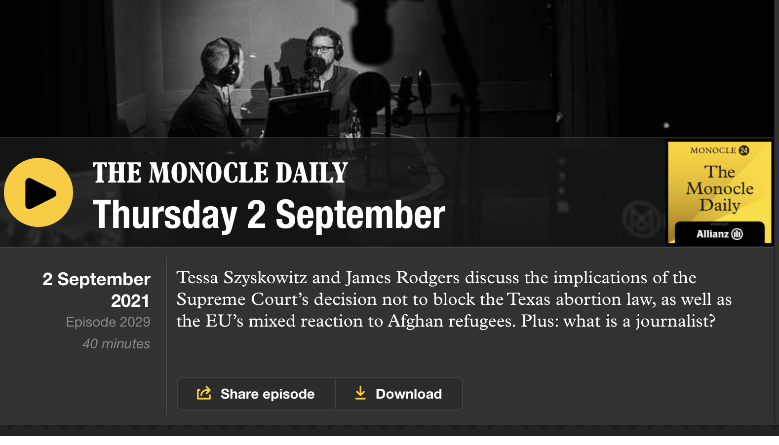 Monocle Daily: What is a journalist?