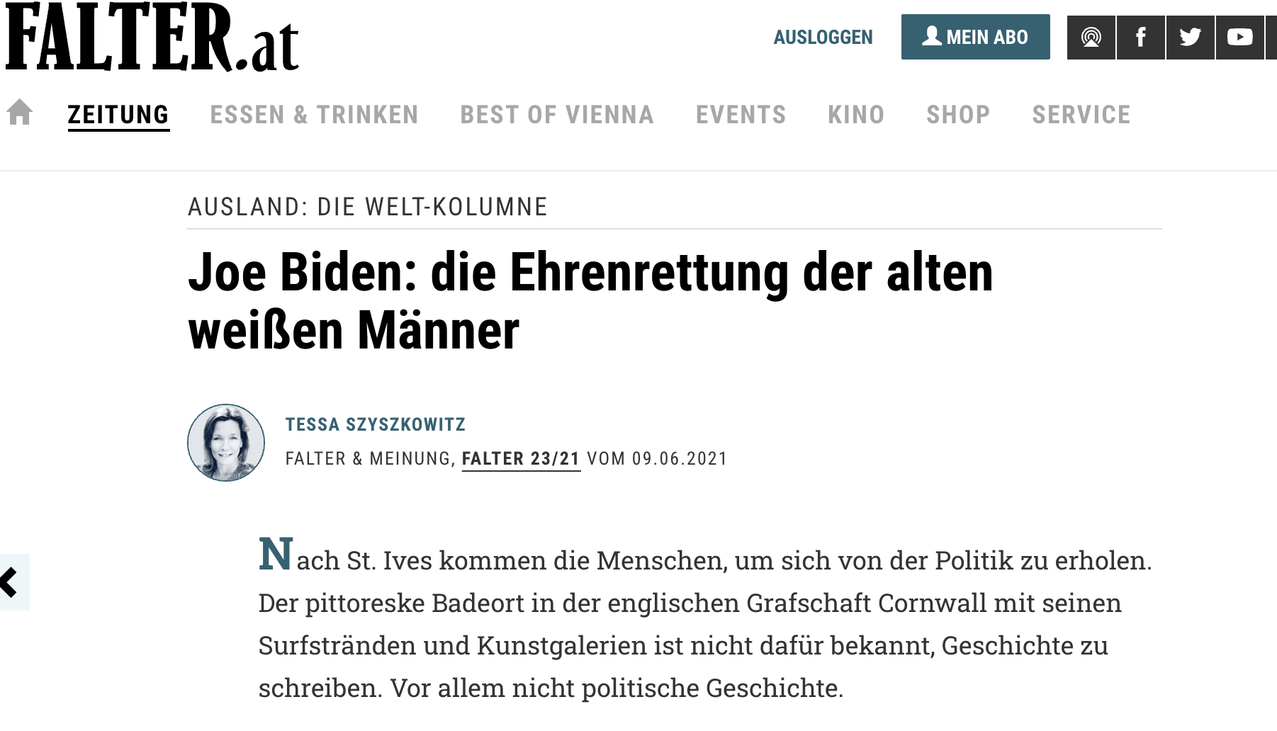 Joe Biden - die Ehrenrettung der alten weißen Männer