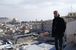 Issa Freij on the roof of his house in the old city of Jerusalem